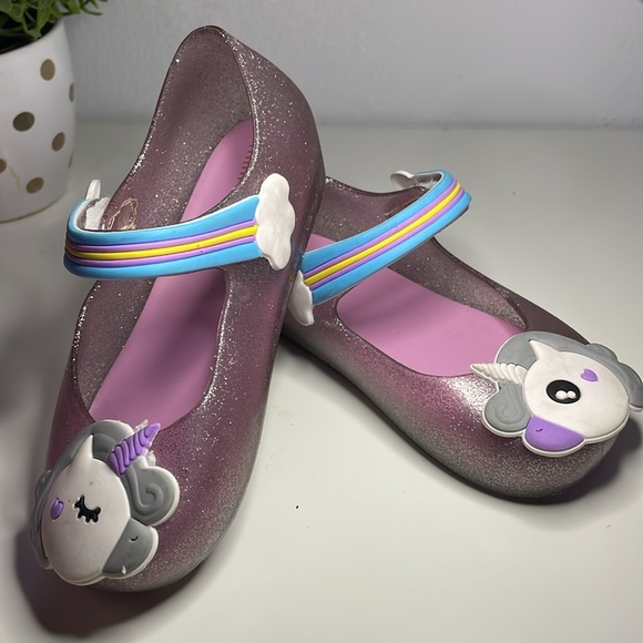 MINI SED SANDALS JELLY shoes girls, glitter Unicorn, SIZE 9 - Picture 14 of 15